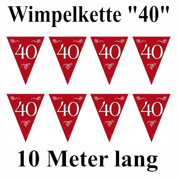 Wimpelkette-Zahl-40-rubinrot-Rubinhochzeit-40-Geburtstag