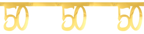 Wimpelkette-Zahl-50-Gold-zum-50.-Geburtstag-Geburtstagsparty-Partydekoration-Geburtstagsdekoration