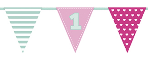 Wimpelkette-zum-1.-Geburtstag-rosa-Dekoration-Maedchen