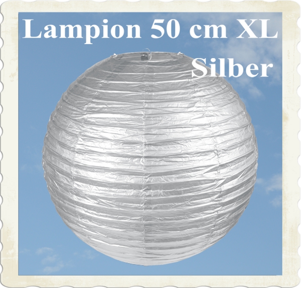 XL Lampion, 50 cm, Silber