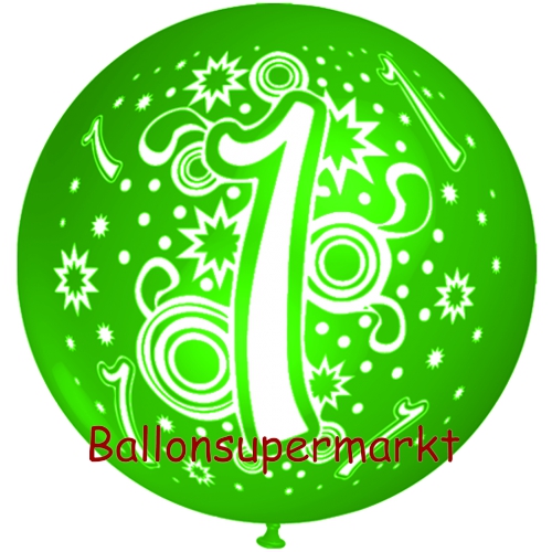 Zahl-1-Luftballon-Riesenballon-gruen-Dekoration-zum-1.-Geburtstag