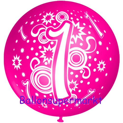 Zahl-1-Luftballon-Riesenballon-pink-Dekoration-zum-1.-Geburtstag