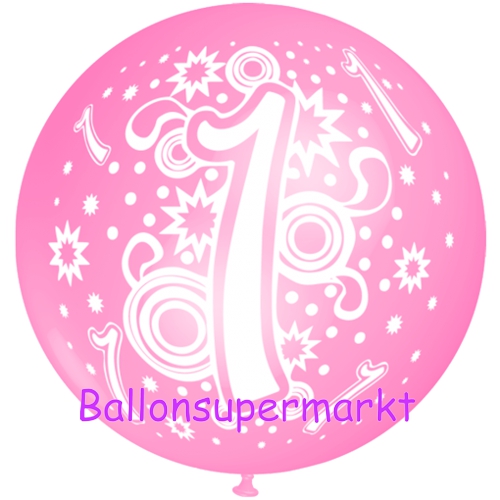 Zahl-1-Luftballon-Riesenballon-rosa-Dekoration-zum-1.-Geburtstag