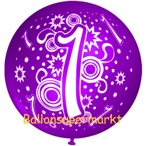 Zahl-1-Luftballon-Riesenballon-violett-Dekoration-zum-1.-Geburtstag