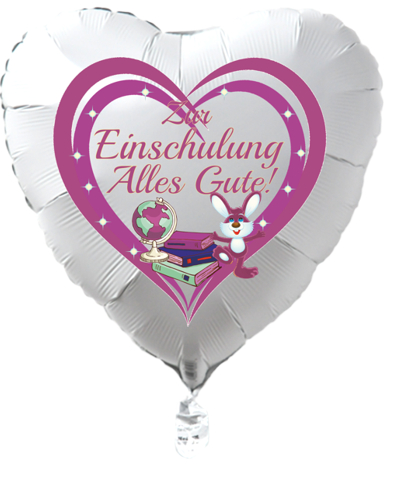 Zur-Einschulung-Alles-Gute-Luftballon-Herz-weiss-gefuellt