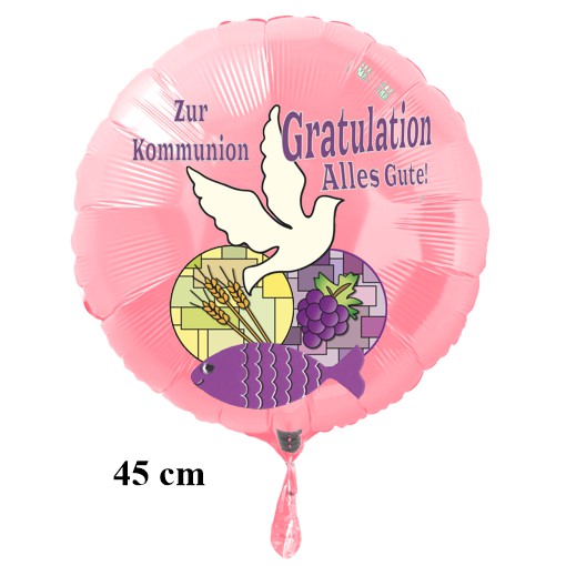 Zur-Kommunion-Gratulation-Alles-Gute-Luftballon-aus-Folie-rosa-45cm