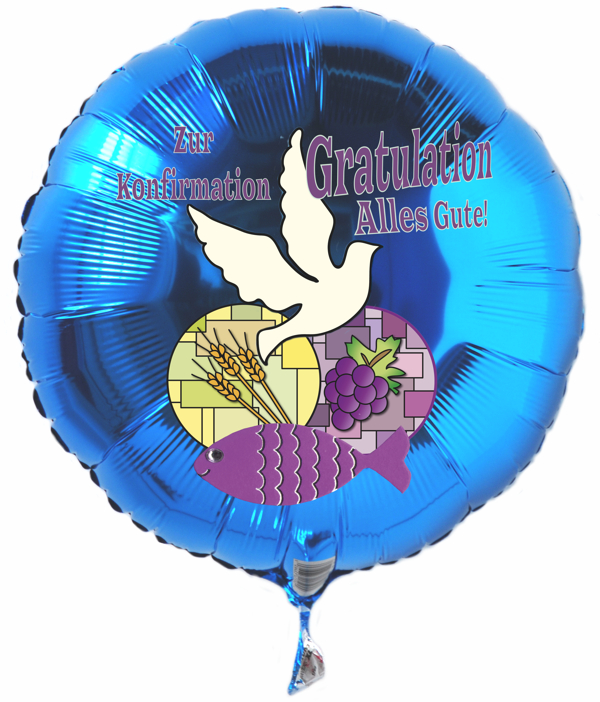 Zur-Konfirmation-Gratulation-Alles-Gute-blauer-Luftballon-aus-Folie-mit-Helium-Ballongas