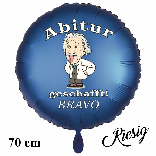 Abitur geschafft! BRAVO. Großer, blauer Ballon aus Folie