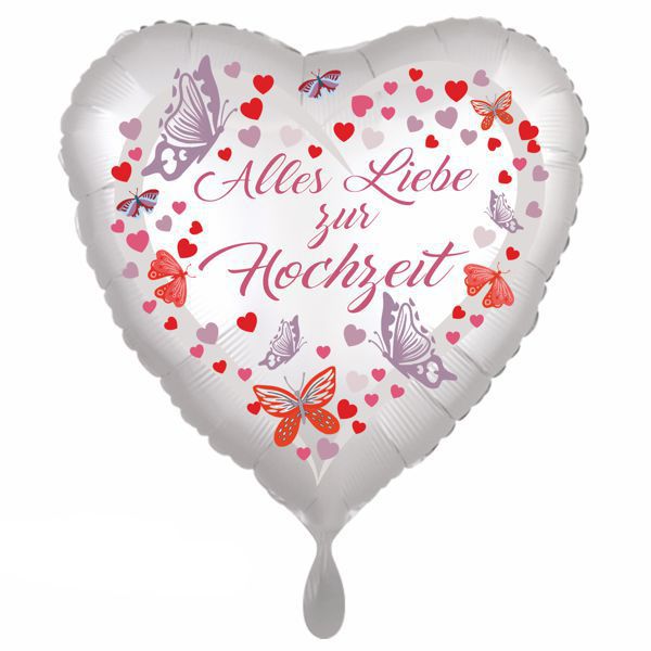 Alles Liebe zur Hochzeit. Folienballon Herz Alles Liebe zur Hochzeit. Folienballon Herz