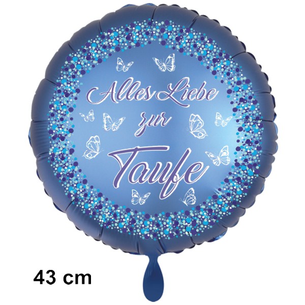 Folienballon 43 cm mit Helium: Alles Liebe zur Taufe