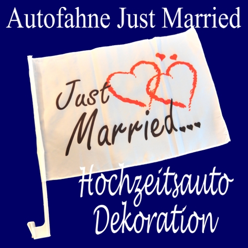 Autofahne Just Married, Hochzeitswagen Dekoration-Hochzeit