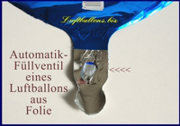 Automatik Füllventil eines Luftballons aus Folie