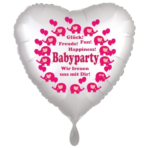 Babyparty-Luftballon-Girl-Maedchen-Herzluftballon-in-Weiss-mit-Helium