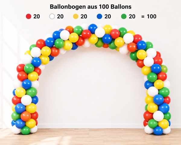 ballonbogen-aus-100-luftballons-in-den-farben-rot-weiss-gelb-blau-gruen ballonbogen-aus-100-luftballons-in-den-farben-rot-weiss-gelb-blau-gruen