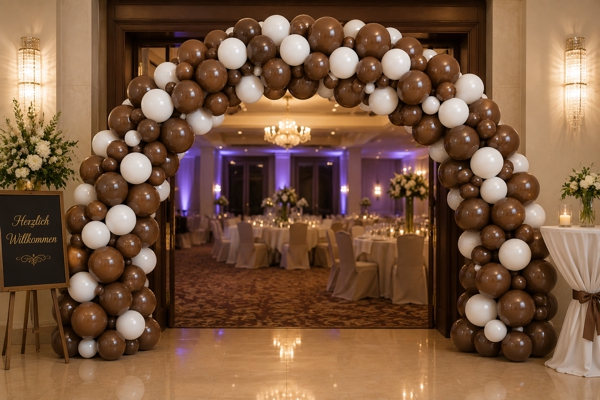 Girlande aus Luftballons Chocolate im Festsaal