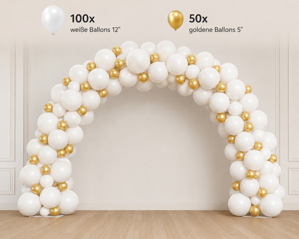 Ballongirlande White Gold
