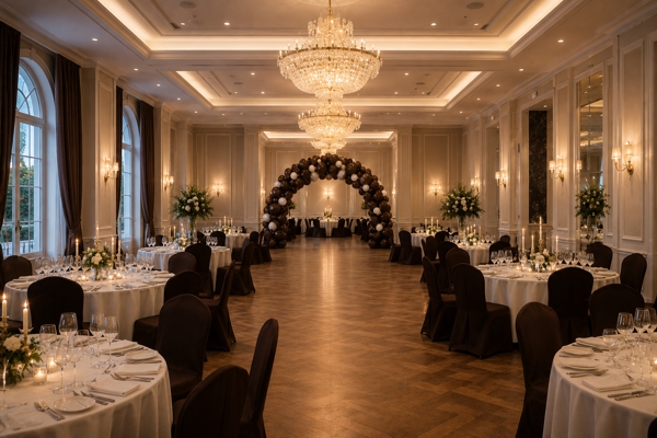 Girlande aus Luftballons Chocolate im Festsaal