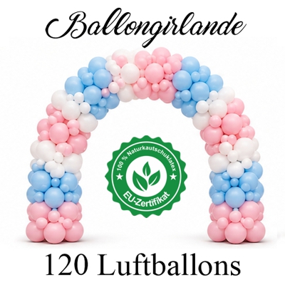 Ballongirlande Baby mit 120 Luftballons Ballongirlande Baby mit 120 Luftballons