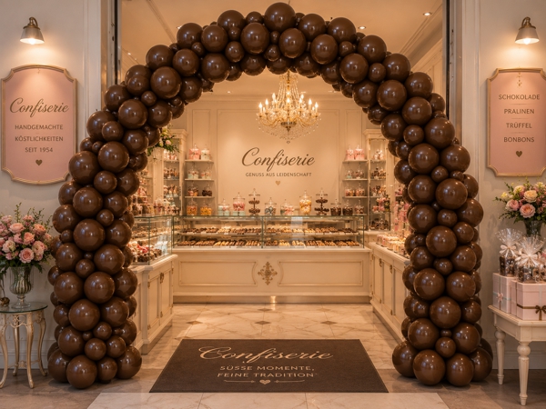 Ballongirlande Choco in der Confisserie