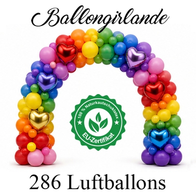 Ballongirlande Happy Love mit 286 Luftballons Ballongirlande Happy Love mit 286 Luftballons