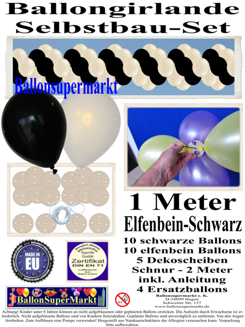ballongirlande-selbstbau-set-girlande-aus-luftballons-zum-selbermachen-elfenbein-schwarz-1m