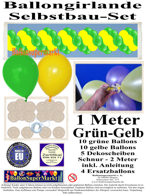 ballongirlande-selbstbau-set-girlande-aus-luftballons-zum-selbermachen-gruen-gelb-1m