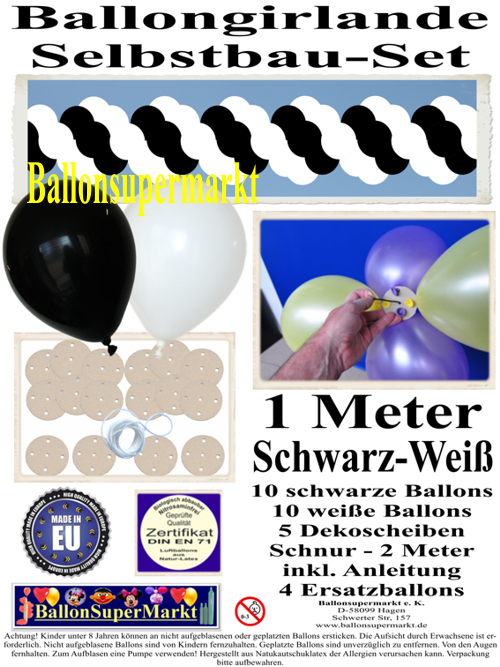 ballongirlande-selbstbau-set-girlande-aus-luftballons-zum-selbermachen-schwarz-weiss-1m