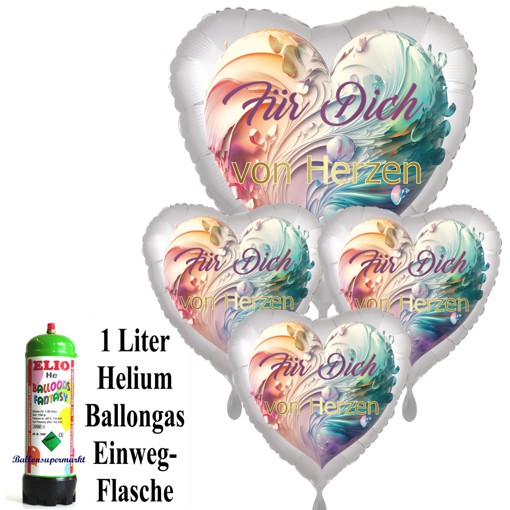 mini ballons helium set valentinstag für dich von herzen