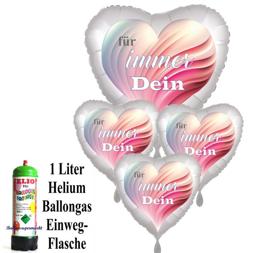 mini ballons helium set valentinstag für immer dein