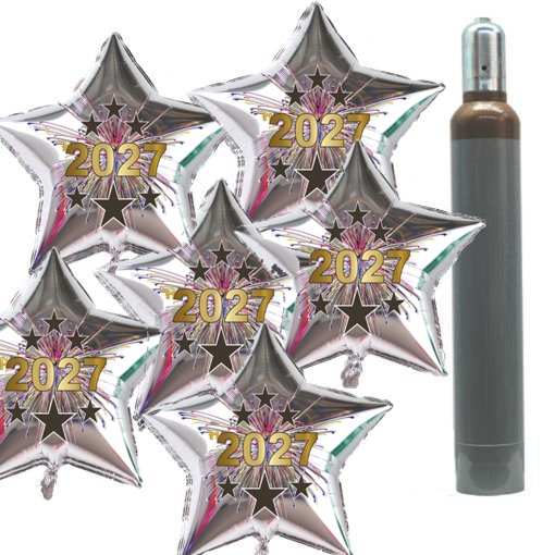 Silvesterdeko Sternballons-2027-Silber-Dekoration-Silvester Silvesterdeko Sternballons-2027-Silber-Dekoration-Silvester