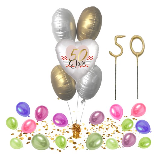 Bouquet aus Heliumballons zum 50. Geburtstag