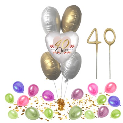 Bouquet aus Heliumballons und Geburtstagsdeko zum 40. Geburtstag