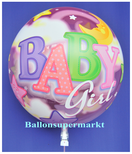 Bubbles Luftballon Baby Girl zu Geburt und Taufe