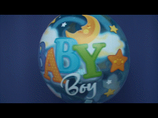 Bubble Luftballon zu Geburt und Taufe eines Jungen, PVC Ballon mit Helium Ballongas, Baby Boy