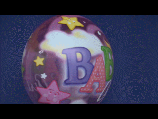 Bubble Luftballon zu Geburt und Taufe eines Mädchens, PVC Ballon mit Helium Ballongas, Baby Girl