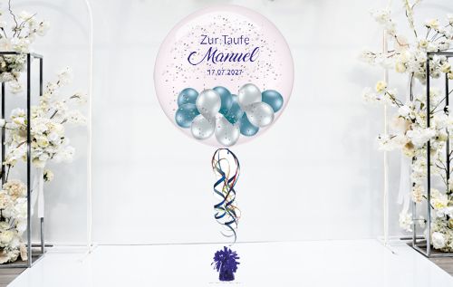 Bubble Luftballon zur Taufe mit Namen und Datum Bubble Luftballon zur Taufe mit Namen und Datum