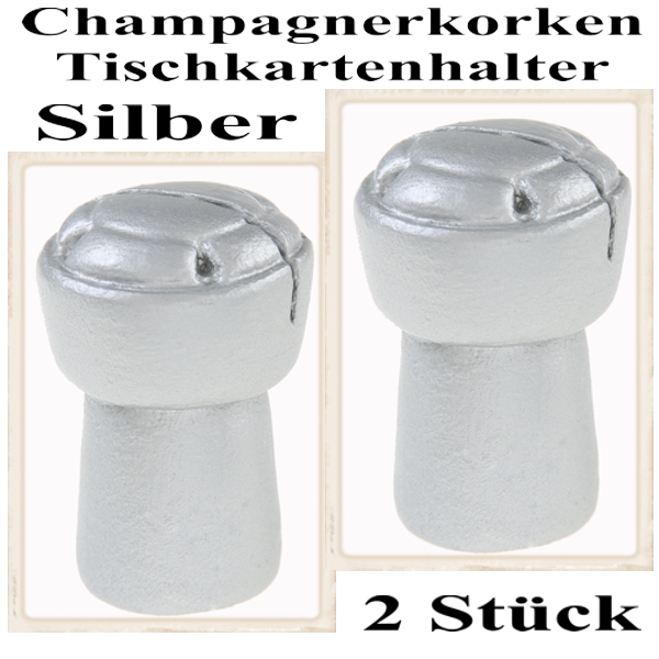 Champagnerkorken Silber, Halter für Namenskarten