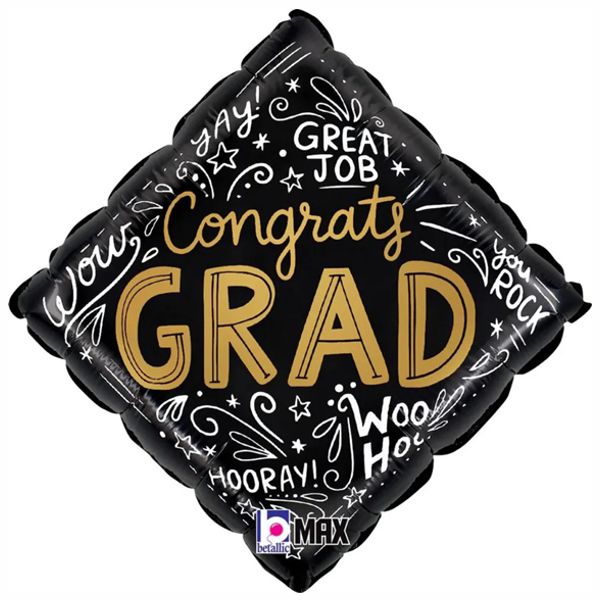 Congrats GRAD. Luftballon aus Folie zur bestandenen Prüfung