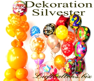 Dekoration aus Luftballons zu Silvester