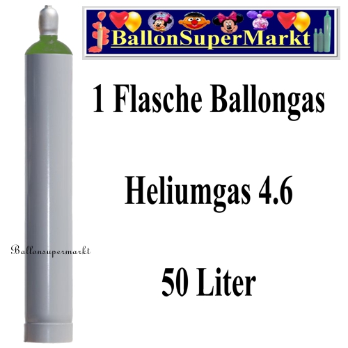 Eine Flasche Ballongas, 50 Liter, Helium 4.6, Ballonsupermarkt-Lieferservice NRW