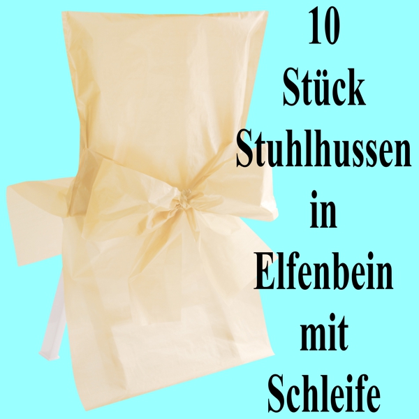 Stuhlhussen Elfenbein mit Schleifen, 10 Stück