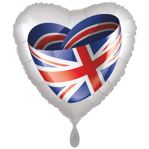 England Herzballon mit Ballongas