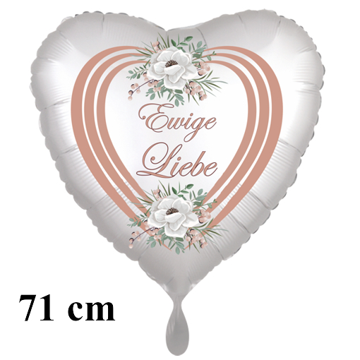 71 cm großer Folienballon: Ewige Liebe. Geschenk-Luftballon zur Hochzeit-Dekoration