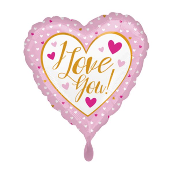Folienballon-Love-You-Rosa-Gold-Geschenk-Luftballon-Liebe-Hochzeit-Valentinstag-Dekoration