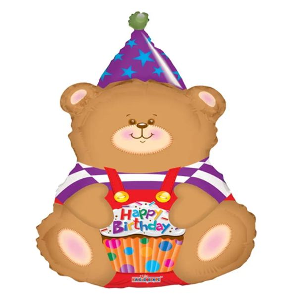 Folienballon-Happy-Birthday-Baer-Luftballon-Shape-Geschenk-zum-Geburtstag-Dekoration