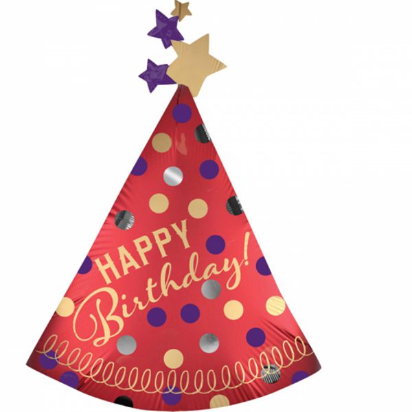 Folienballon-Happy-Birthday-party-hut--Luftballon-Shape-Geschenk-zum-Geburtstag-Dekoration