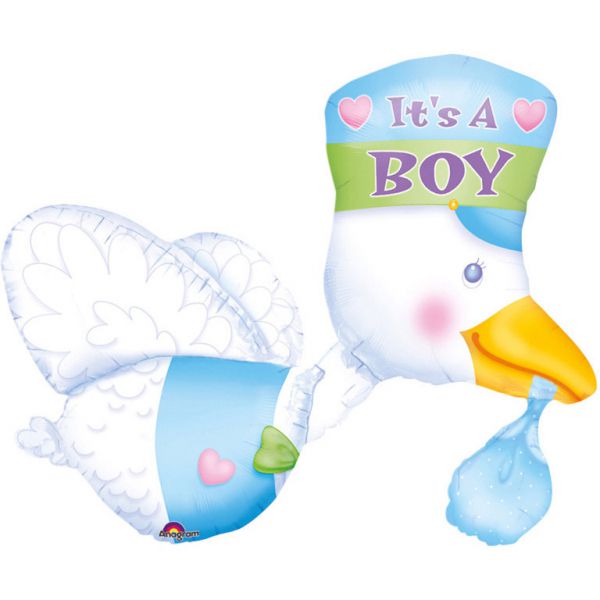 Folienballon-Klapperstorch-blau-Luftballon-Shape-zur-Geburt-Babyparty-Taufe-Maedchen-Storch