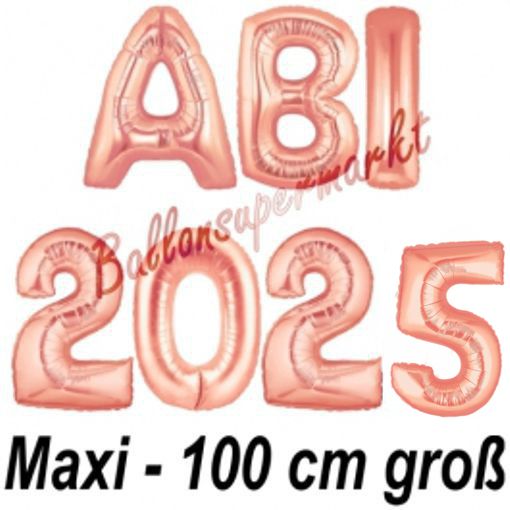 Folienballons-Abi-2025-Rosegold-100-cm-Dekoration-Abitur