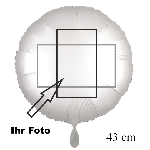 Fotoballon, Luftballon mit Ihrem Foto, 43 cm Rundballon