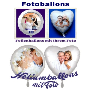 Fotoballons, Luftballons aus Folie mit Ihrem Foto und Gruß
